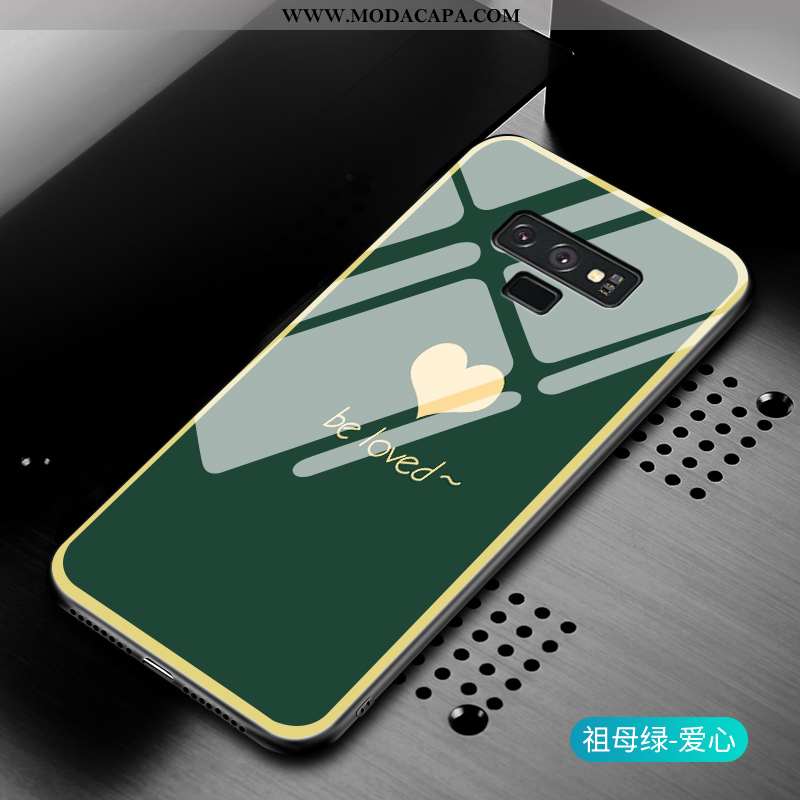 Capa Samsung Galaxy Note 9 Tendencia Vidro Verde Completa Coração Cases Protetoras Venda