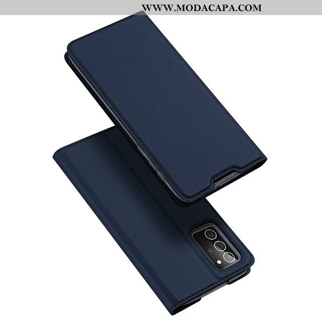 Capas Samsung Galaxy Note20 Couro Cases Cover Preto Telemóvel Antiqueda Promoção