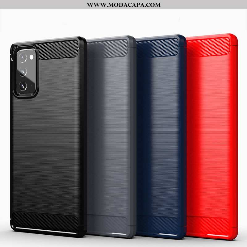 Capas Samsung Galaxy Note20 Protetoras Preto Telemóvel Silicone Seda Soft Barato