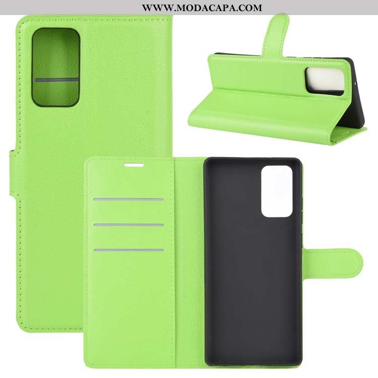 Capa Samsung Galaxy Note20 Couro Cover Cases Telemóvel Fosco Verde Capas Venda