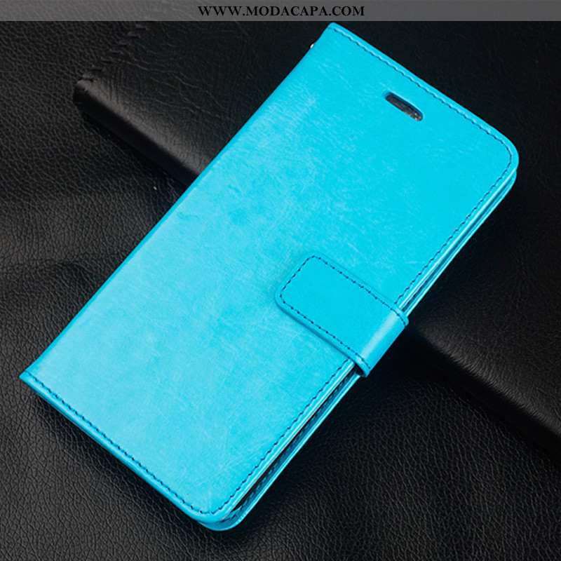 Capa Samsung Galaxy S10 Lite Couro Cases Lisas Azul Capas Telemóvel Simples Online