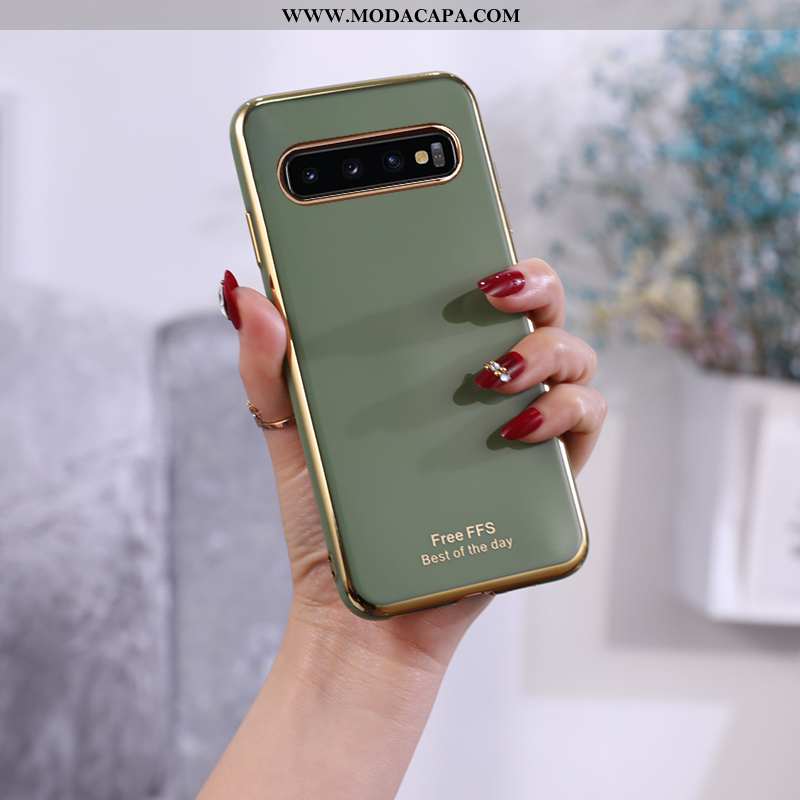 Capas Samsung Galaxy S10 Soft Ouro Personalizado Silicone Estiloso Slim Cinza Comprar