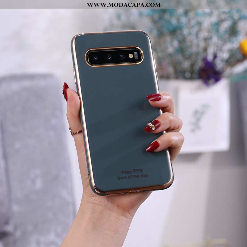 Capas Samsung Galaxy S10 Soft Ouro Personalizado Silicone Estiloso Slim Cinza Comprar