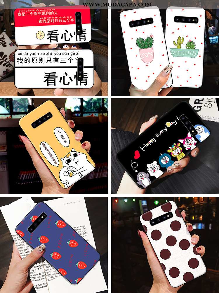 Capa Samsung Galaxy S10 Soft Branco Desenho Animado Protetoras Malha Cases Vermelho Venda