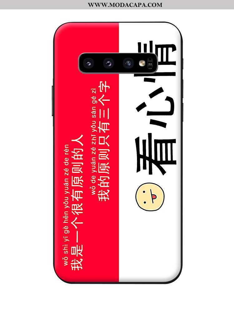 Capa Samsung Galaxy S10 Soft Branco Desenho Animado Protetoras Malha Cases Vermelho Venda