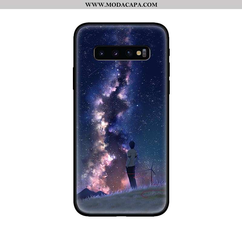 Capas Samsung Galaxy S10 Silicone Fosco Protetoras Telemóvel Azul Escuro Completa Baratos