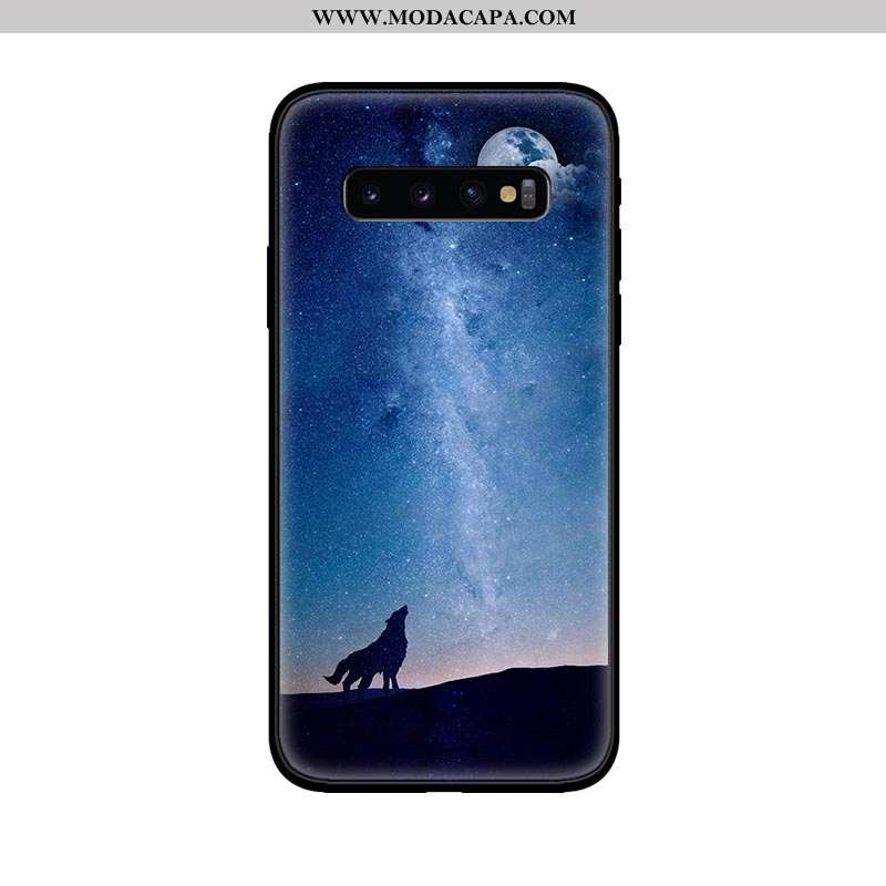 Capas Samsung Galaxy S10 Silicone Fosco Protetoras Telemóvel Azul Escuro Completa Baratos