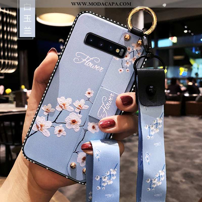 Capas Samsung Galaxy S10 Cordao Vermelho Frente Floral Protetoras Silicone Wrisband Venda