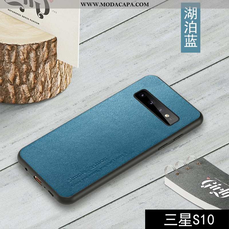 Capa Samsung Galaxy S10 Couro Legitimo Antiqueda Cases Telemóvel Preto Completa Capas Online