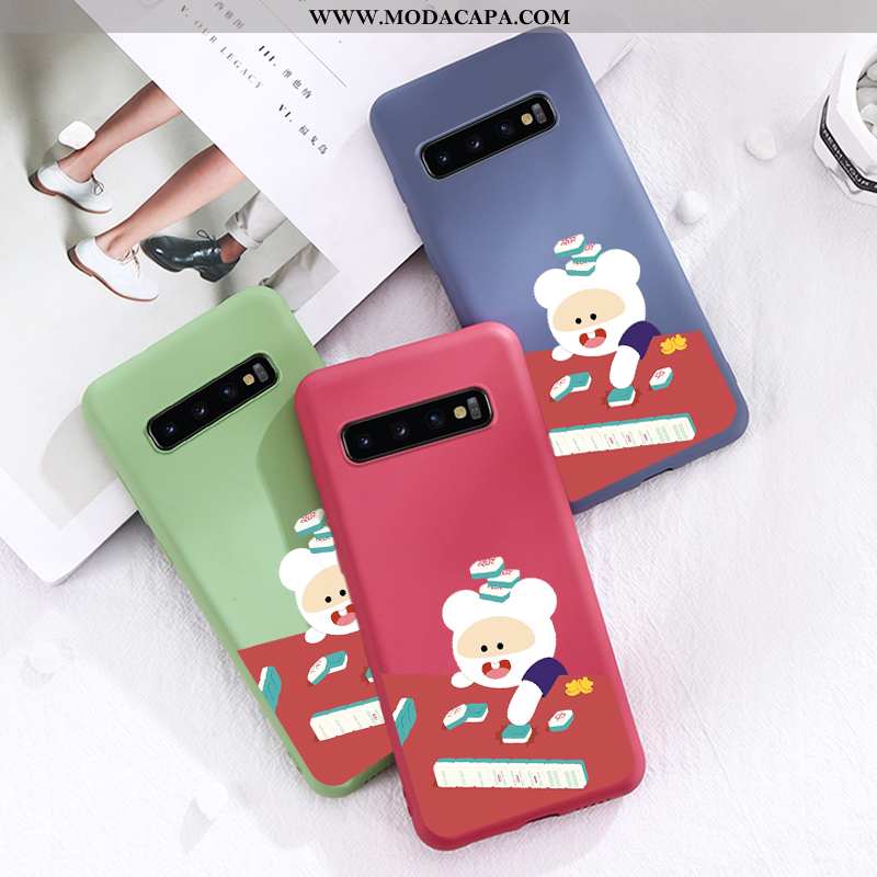 Capa Samsung Galaxy S10 Protetoras Bonitos Silicone Capas Casal Malha Vermelho Barato