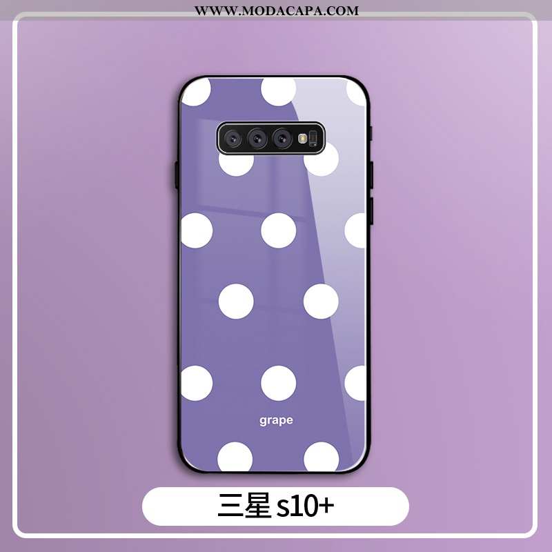 Capas Samsung Galaxy S10+ Estiloso Malha Pequena Silicone Vidro Completa Telemóvel Online