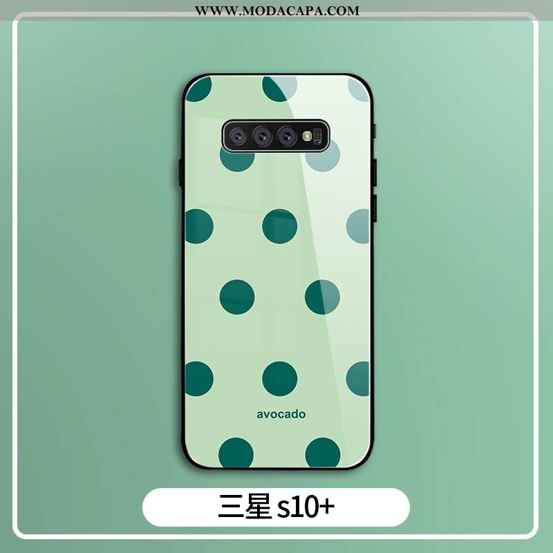 Capas Samsung Galaxy S10+ Estiloso Malha Pequena Silicone Vidro Completa Telemóvel Online