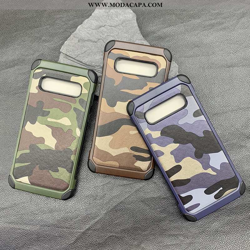 Capa Samsung Galaxy S10+ Tendencia Militar Camuflada Cases De Grau Antiqueda Protetoras Barato