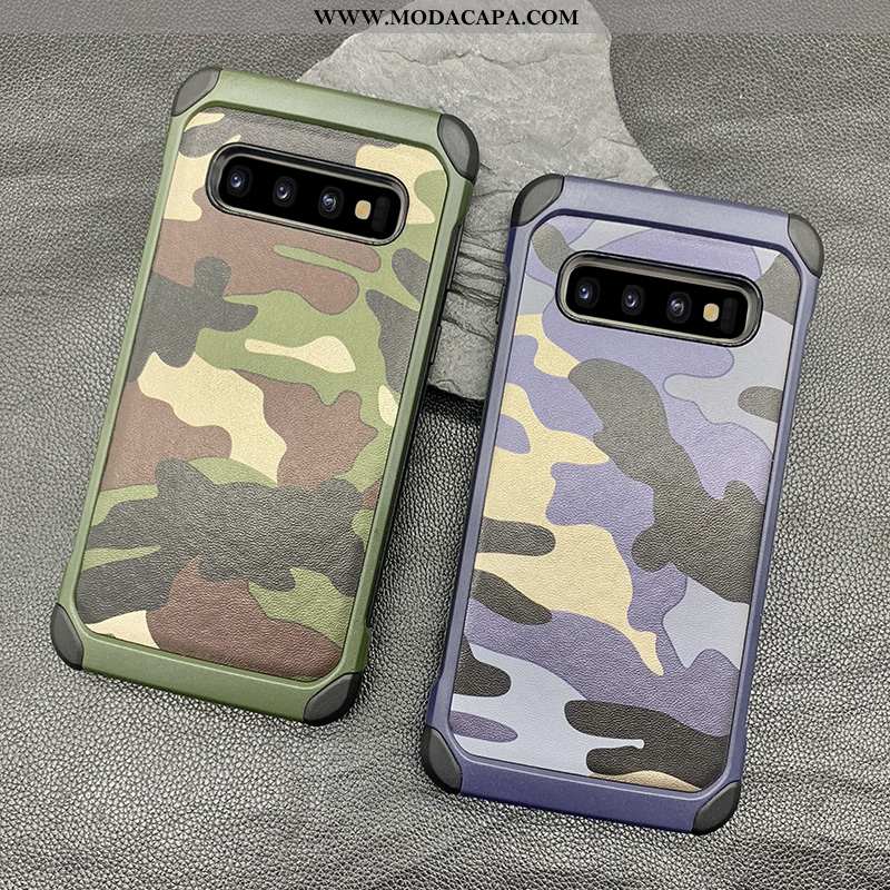 Capa Samsung Galaxy S10+ Tendencia Militar Camuflada Cases De Grau Antiqueda Protetoras Barato