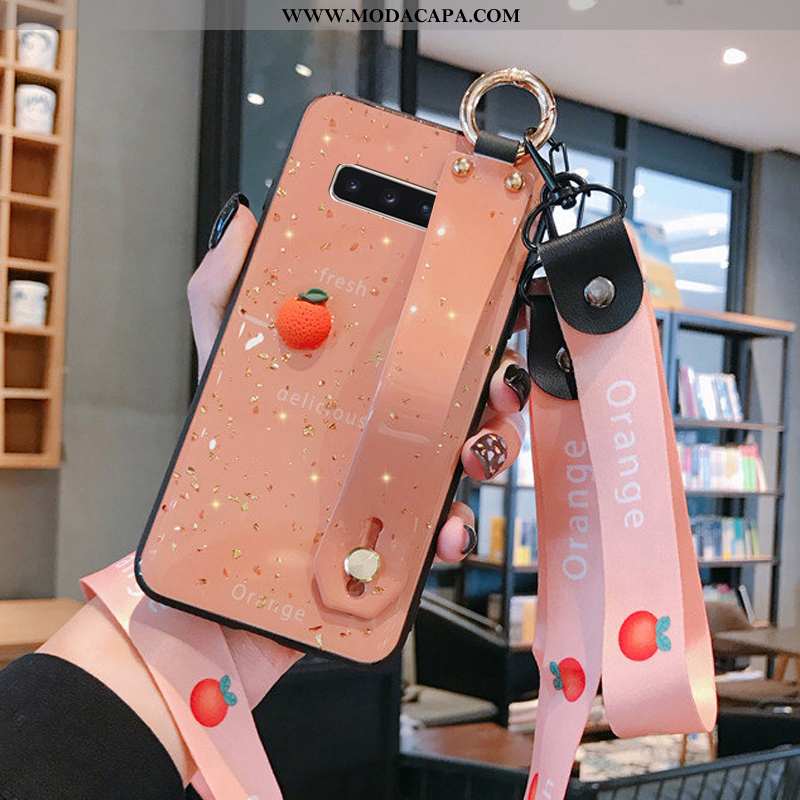 Capas Samsung Galaxy S10+ Protetoras Tendencia Vaca Silicone Antiqueda Cordao Venda