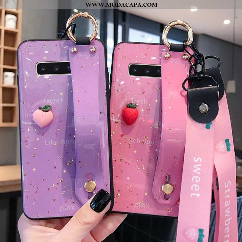 Capas Samsung Galaxy S10+ Protetoras Tendencia Vaca Silicone Antiqueda Cordao Venda