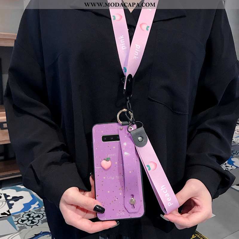 Capas Samsung Galaxy S10+ Protetoras Tendencia Vaca Silicone Antiqueda Cordao Venda