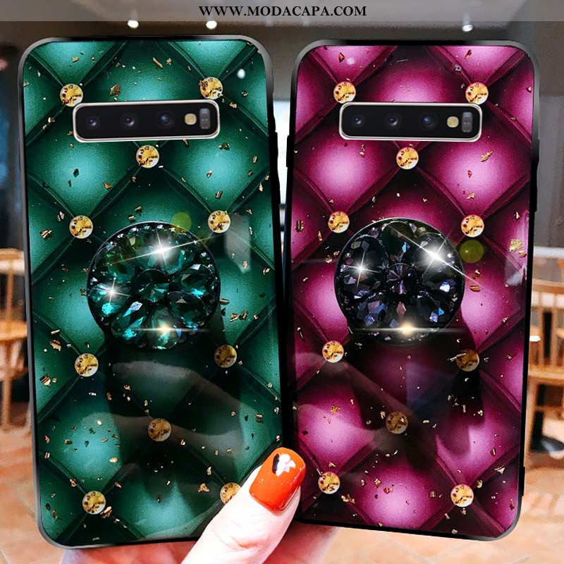 Capas Samsung Galaxy S10+ Quadriculado Cases Soft Tendencia 2020 Strass Completa Baratas