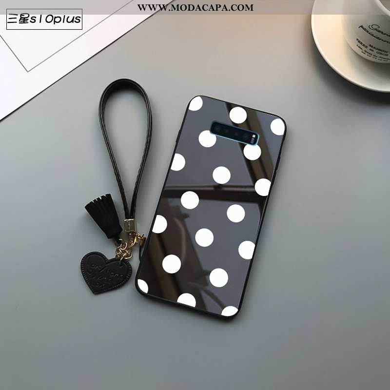 Capa Samsung Galaxy S10+ Tendencia Vidro Preto Personalizado Cases Antiqueda Completa Comprar