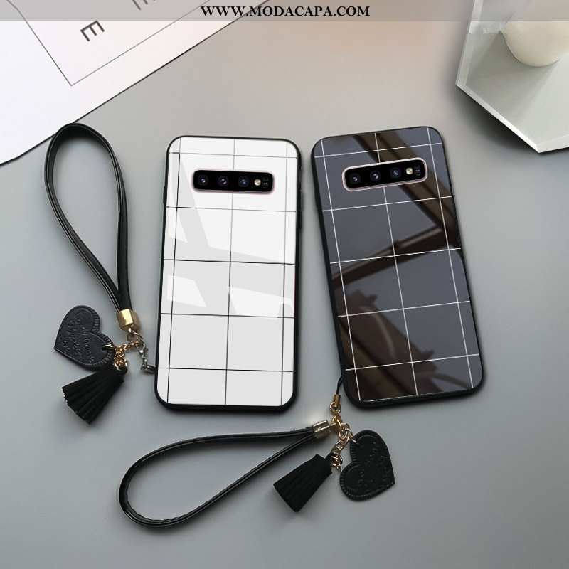 Capa Samsung Galaxy S10+ Tendencia Vidro Preto Personalizado Cases Antiqueda Completa Comprar