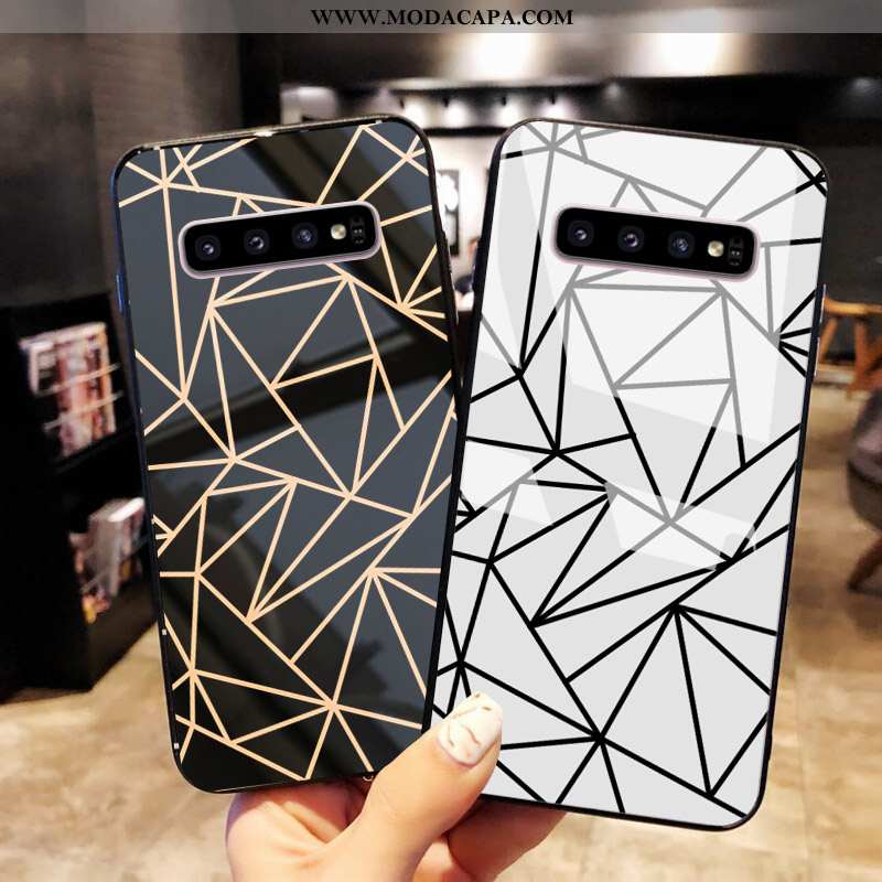 Capa Samsung Galaxy S10+ Tendencia Vidro Preto Personalizado Cases Antiqueda Completa Comprar