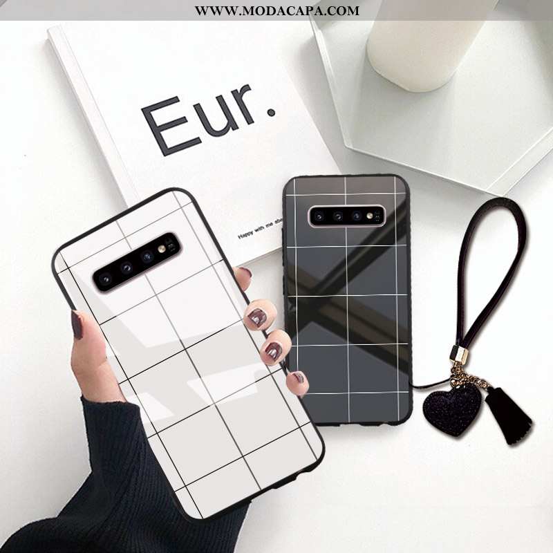 Capa Samsung Galaxy S10+ Tendencia Vidro Preto Personalizado Cases Antiqueda Completa Comprar