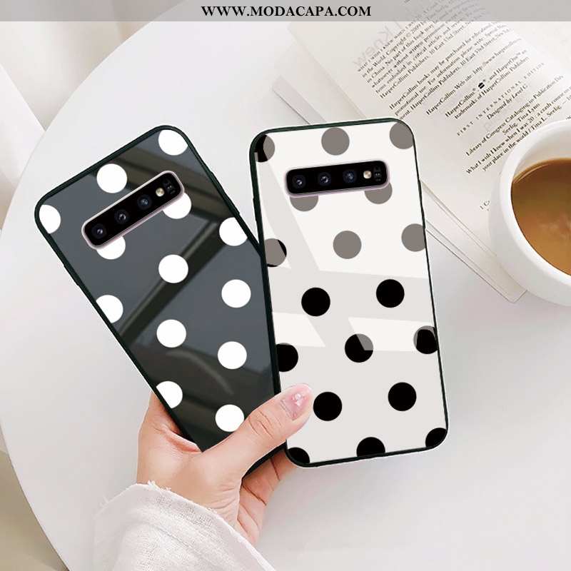 Capa Samsung Galaxy S10+ Tendencia Vidro Preto Personalizado Cases Antiqueda Completa Comprar