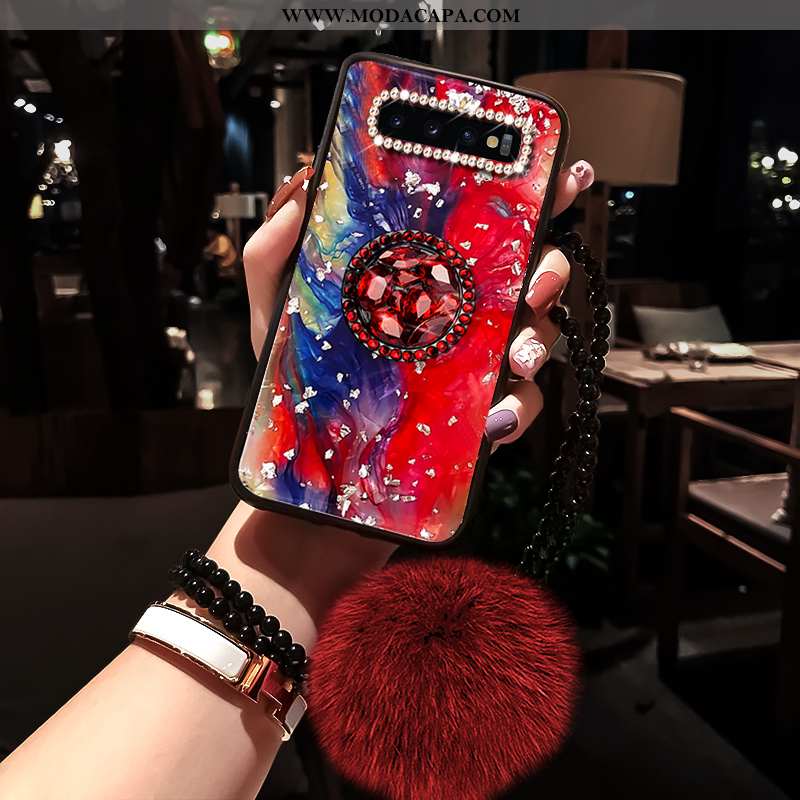 Capas Samsung Galaxy S10+ Criativas Antiqueda Completa Vermelho Personalizada Tendencia Barato