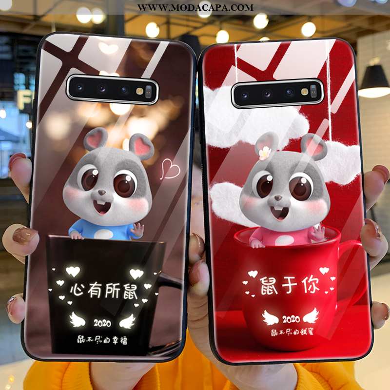 Capas Samsung Galaxy S10+ Protetoras Malha Casal Antiqueda Vidro Vermelho Venda