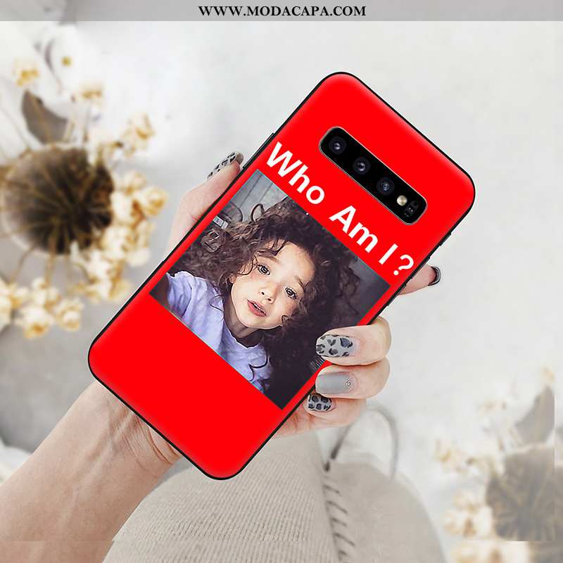 Capa Samsung Galaxy S10+ Desenho Animado Cases Pu Malha Tampa Telemóvel Casal Baratos