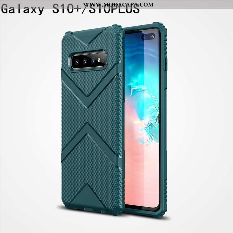 Capas Samsung Galaxy S10+ Silicone Protetoras Telemóvel Verde Super Novas Antiqueda Venda