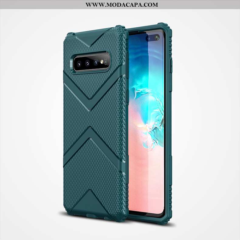 Capas Samsung Galaxy S10+ Silicone Protetoras Telemóvel Verde Super Novas Antiqueda Venda