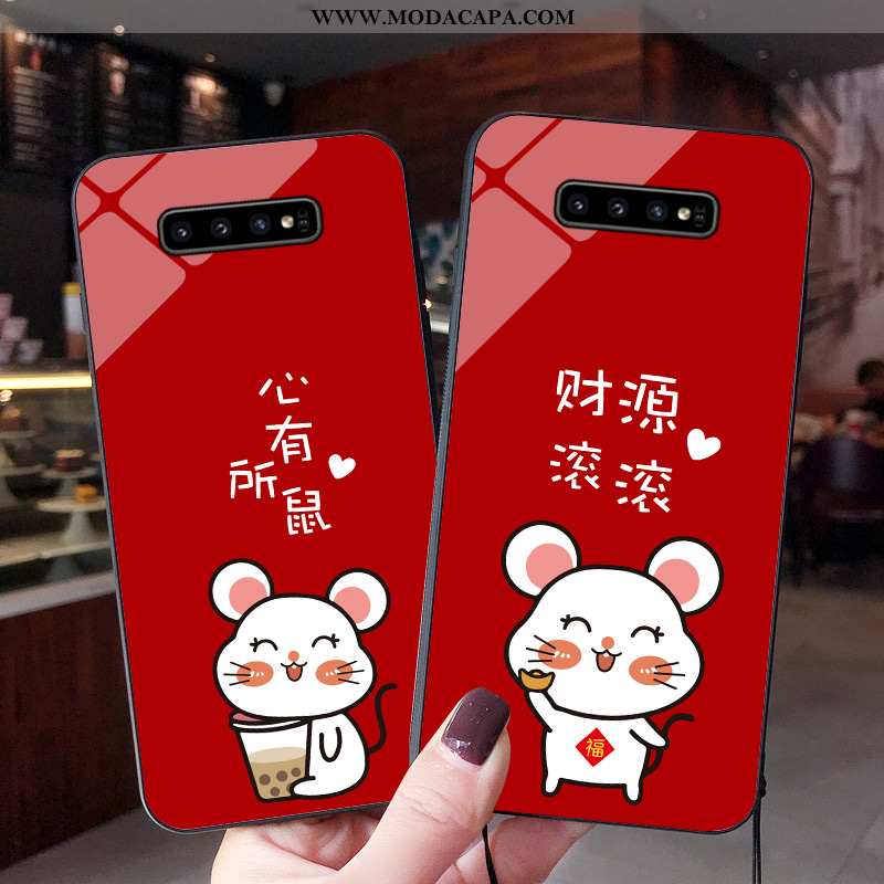 Capa Samsung Galaxy S10+ Soft Vermelho Capas Vidro Malha Tampa Antiqueda Baratas