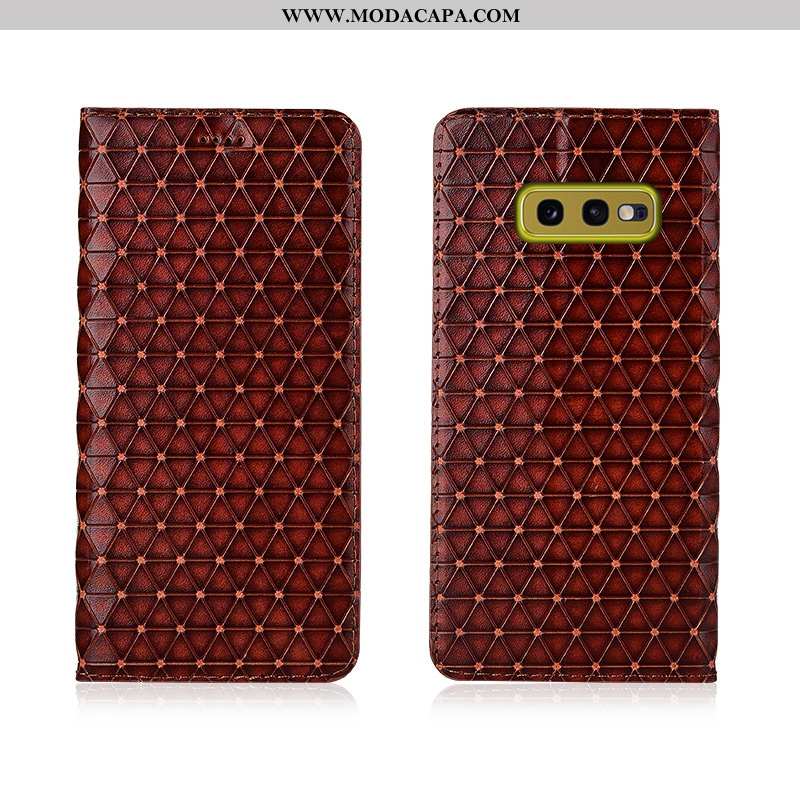 Capas Samsung Galaxy S10e Couro Legitimo Nova Couro Preto Tampa Cover Promoção