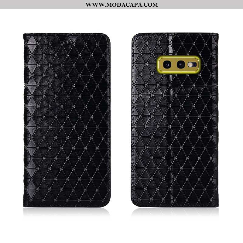 Capas Samsung Galaxy S10e Couro Legitimo Nova Couro Preto Tampa Cover Promoção