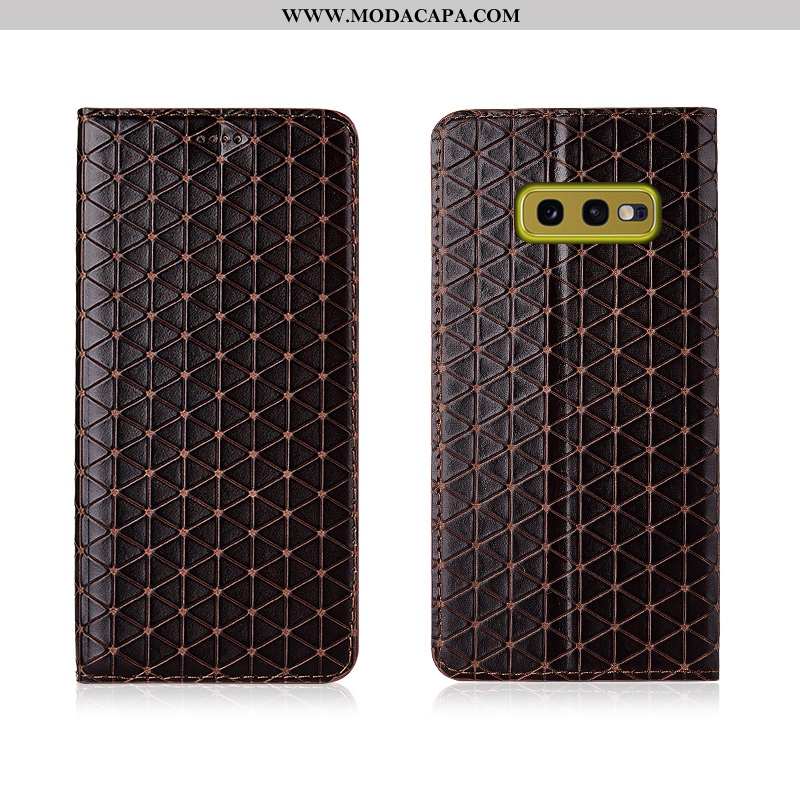 Capas Samsung Galaxy S10e Couro Legitimo Nova Couro Preto Tampa Cover Promoção