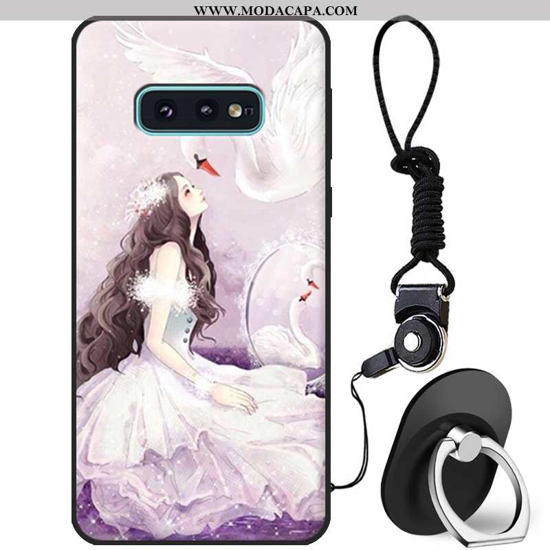 Capas Samsung Galaxy S10e Bonitos Primavera Branco Desenho Animado Antiqueda Silicone Promoção