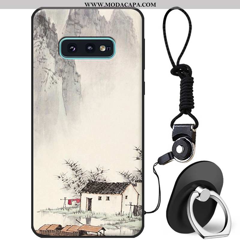 Capas Samsung Galaxy S10e Bonitos Primavera Branco Desenho Animado Antiqueda Silicone Promoção