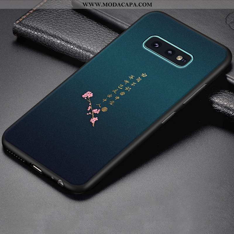 Capa Samsung Galaxy S10e Protetoras Cases Azul Criativas Personalizada Primavera Antiqueda Venda