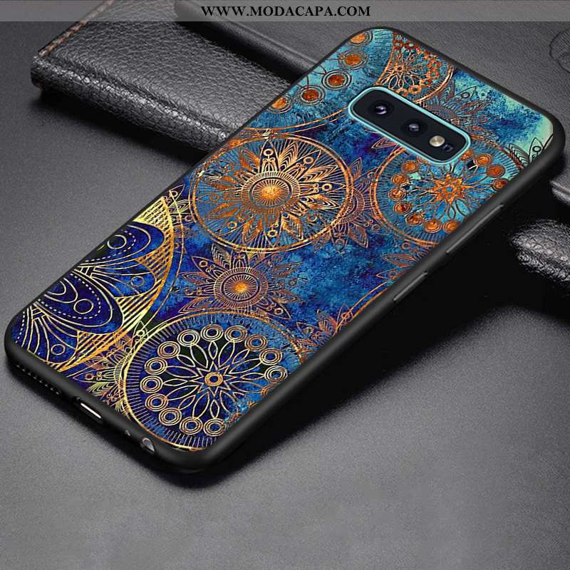 Capa Samsung Galaxy S10e Protetoras Cases Azul Criativas Personalizada Primavera Antiqueda Venda