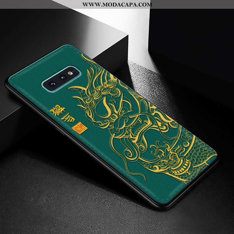 Capa Samsung Galaxy S10e Protetoras Personalizado Completa Telemóvel Vermelho Antiqueda Preto Promoç