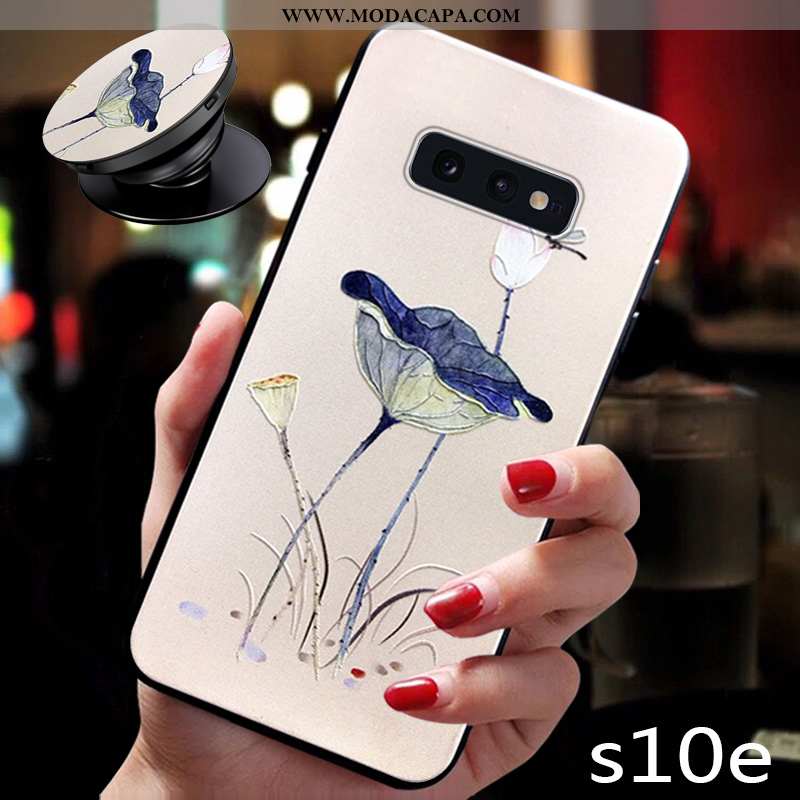 Capas Samsung Galaxy S10e Criativas Malha Vermelho Silicone Completa Tendencia Online