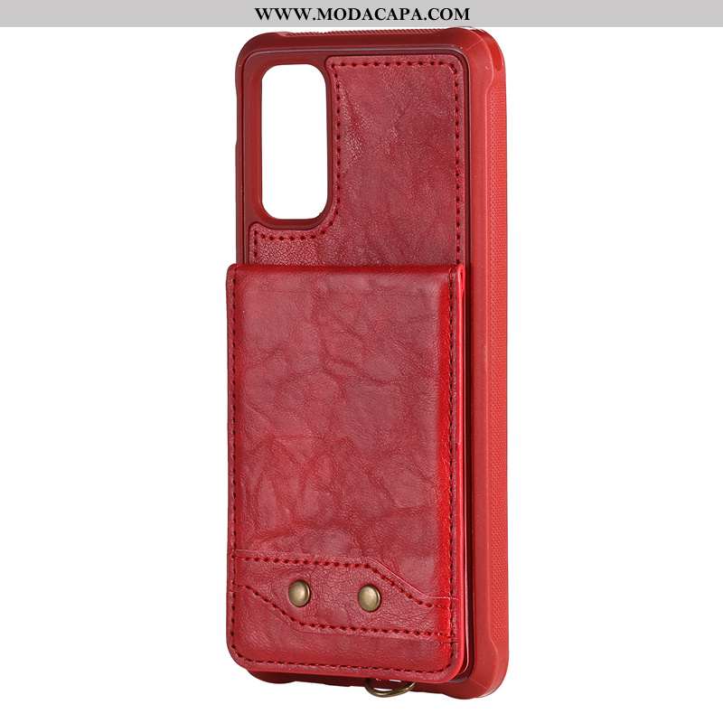 Capa Samsung Galaxy S20 Couro Criativas Cinza Telemóvel Capas Cordao Cases Promoção