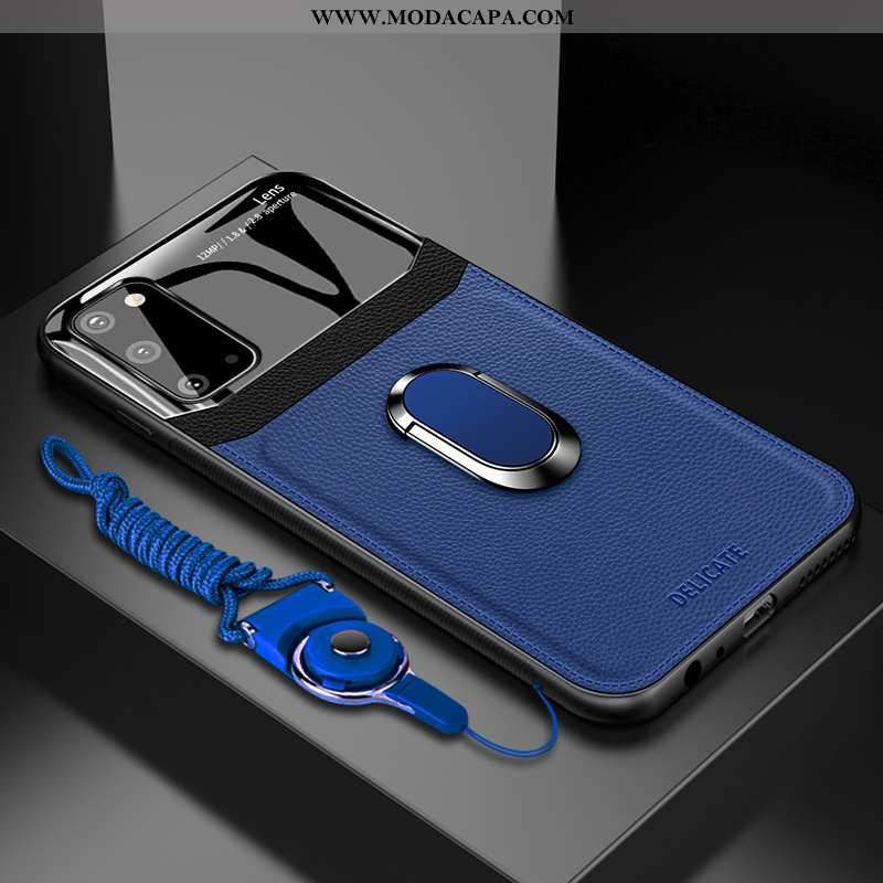 Capas Samsung Galaxy S20 Couro Completa Cases Silicone Azul Escuro Telemóvel Barato