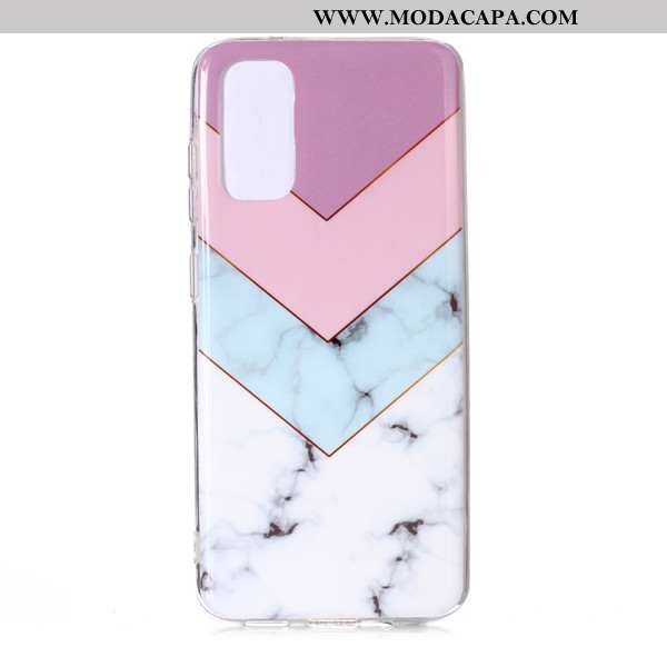 Capa Samsung Galaxy S20 Desenho Animado Capas Antiqueda Cases Marmore Rosa Telemóvel Barato