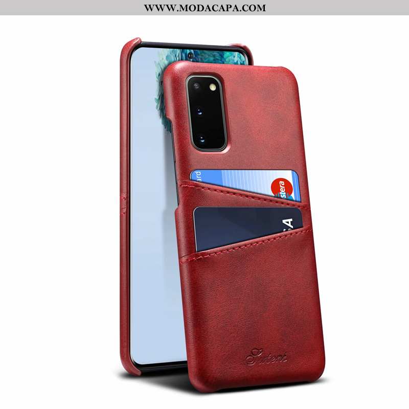 Capa Samsung Galaxy S20 Protetoras Cases Cinza Couro Telemóvel Capas Online