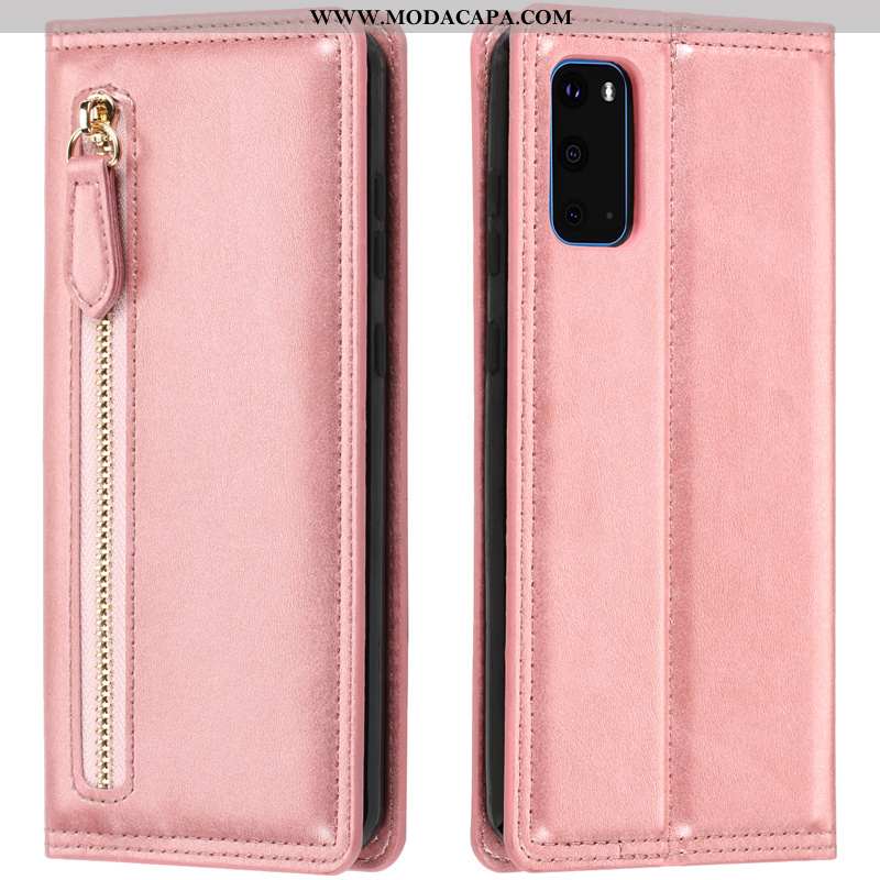 Capa Samsung Galaxy S20 Couro Carteira Cases Rosa Capas Criativas Telemóvel Venda