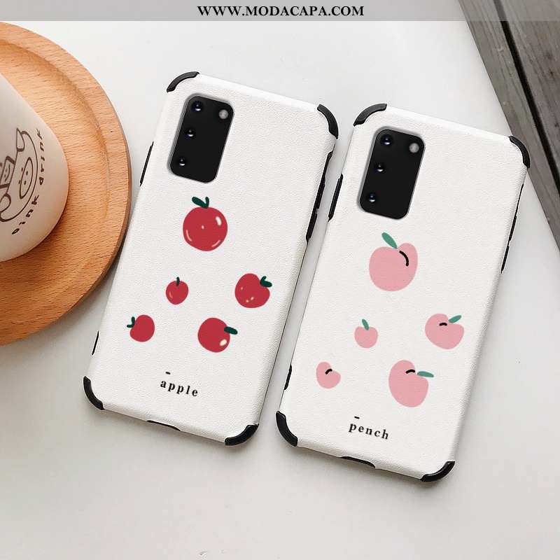 Capa Samsung Galaxy S20 Criativas Branco Malha Desenho Animado Protetoras Cases Telemóvel Baratos