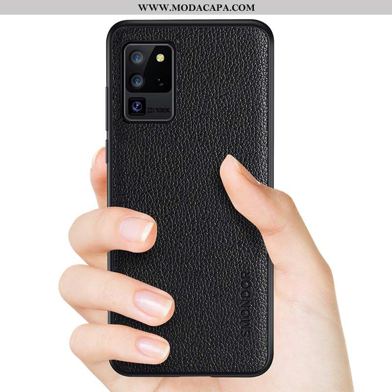Capas Samsung Galaxy S20 Ultra Protetoras Preto Transparente Vermelho Telemóvel Malha Promoção