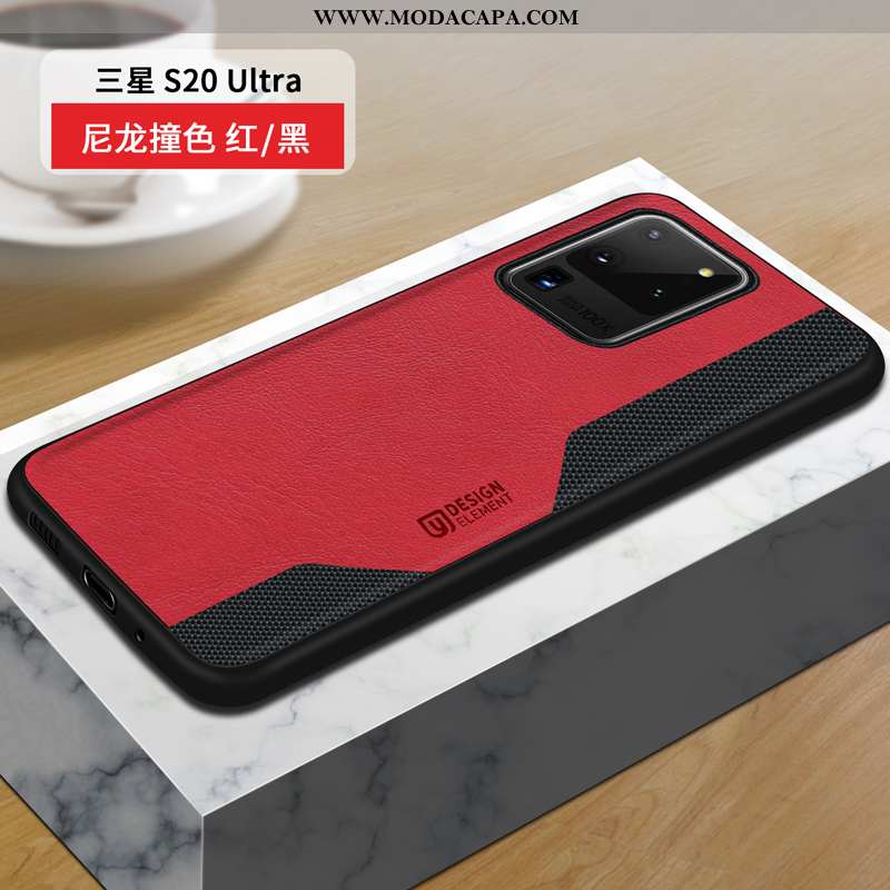 Capas Samsung Galaxy S20 Ultra Silicone Cases Protetoras Telemóvel Completa Vermelho Promoção